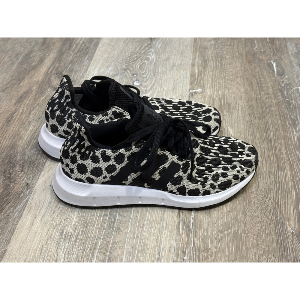 Adidas Women Swift Run X Leopard Black White Streetwear Casual Sneakers 6